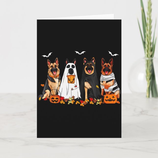 Funny Ghost German Shepherd Halloween Dog Mom Dog  Card (Front)