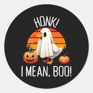 Funny Ghost Goose Honk I Mean Boo  Classic Round Sticker