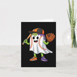 Funny Ghost Halloween Baseball Drip Boys Girls Kid Card