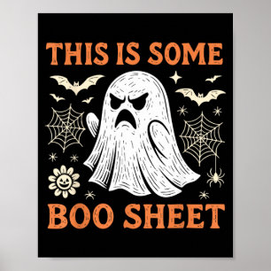 Funny Ghost Halloween Costume Boo Sheet Spooky Poster