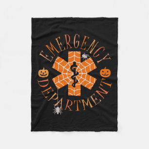 Funny Ghost Halloween Emergency Department Er Crew Fleece Blanket