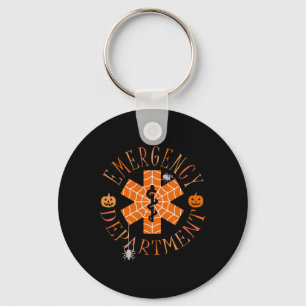 Funny Ghost Halloween Emergency Department Er Crew Keychain