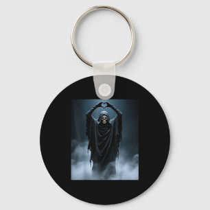 Funny ghost heart hands scary face halloween keychain