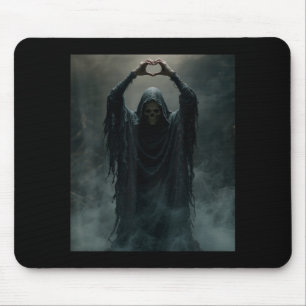 Funny ghost heart hands scary face horror poster mouse pad