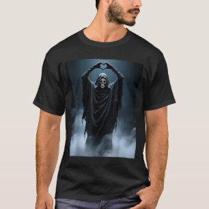 Funny ghost heart hands scary face horror poster T-Shirt