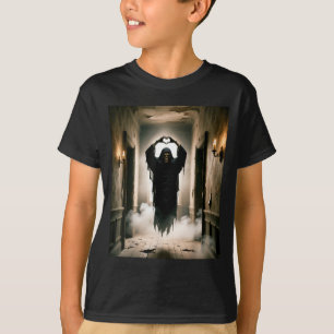 Funny ghost heart hands scary face horror poster T-Shirt