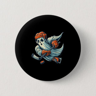 Funny Ghost Ice Hockey Player Halloween Costume Me 2 Inch Round Button