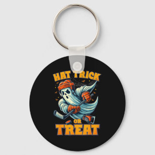 Funny Ghost Ice Hockey Player Halloween Costume Me Keychain