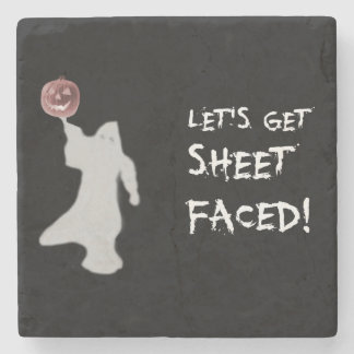 Funny Ghost Jack O Lantern Halloween Stone Coaster