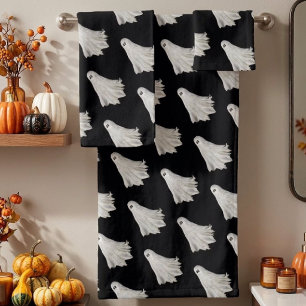 Funny Ghost Of Halloween Past Drawing Bath Towel Set