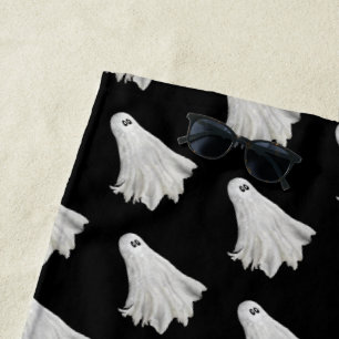 Funny Ghost Of Halloween Past Drawing Beach Towel