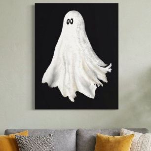 Funny Ghost Of Halloween Past Drawing Canvas Print