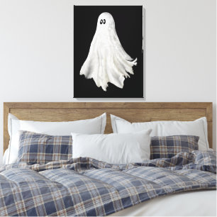 Funny Ghost Of Halloween Past Drawing Canvas Print
