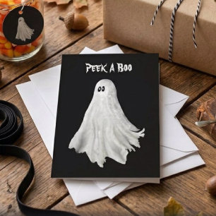 Funny Ghost Of Halloween Past Drawing Card