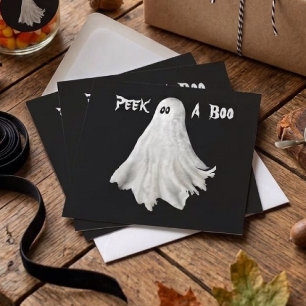 Funny Ghost Of Halloween Past Drawing Card
