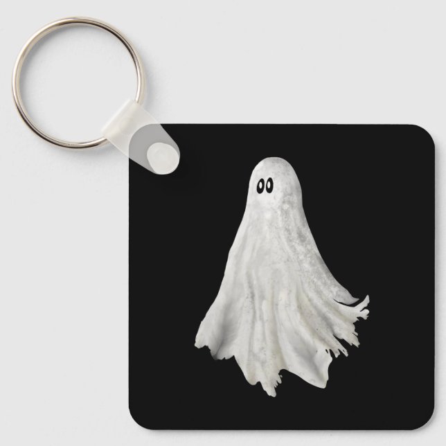 Funny Ghost Of Halloween Past Drawing Keychain (Front)