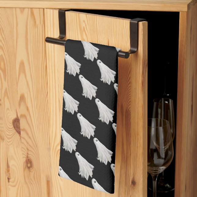 Funny Ghost Of Halloween Past Drawing Kitchen Towel (Thirds Fold)