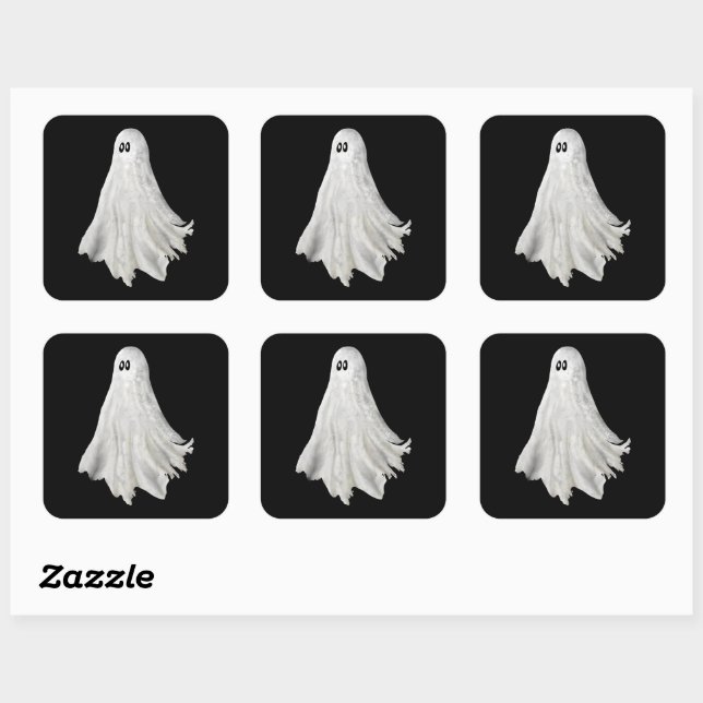 Funny Ghost Of Halloween Past Drawing  Square Sticker (Sheet)