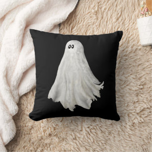 Funny Ghost Of Halloween Past Drawing Throw Pillow