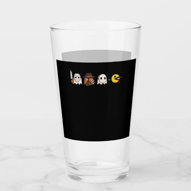 Funny ghost parody of Halloween gamers Glass (Front)