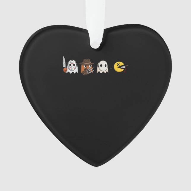 Funny ghost parody of Halloween gamers Ornament (Front)