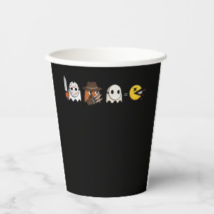 Funny ghost parody of Halloween gamers Paper Cups