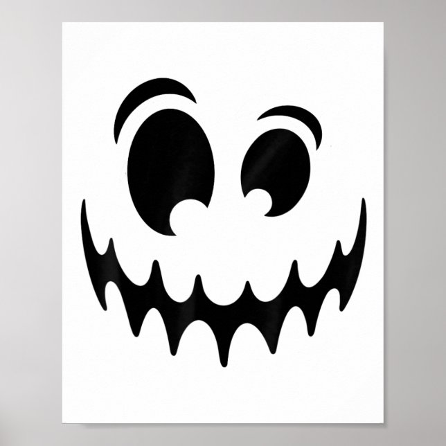 Funny Ghost Pumpkin Face Costume Halloween Jack O  Poster (Front)