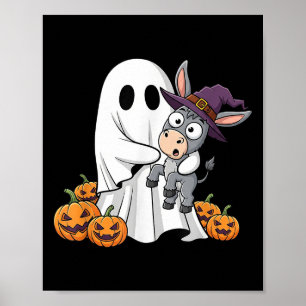 Funny Ghost Pumpkin Halloween Kids Mens Womens  Poster