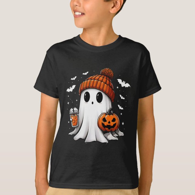 Funny Ghost Pumpkin Jack O Latern Spooky Season Ha T-Shirt (Front)