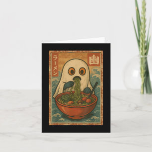 Funny Ghost Ramen Japanese Anime Retro Kawaii For  Card