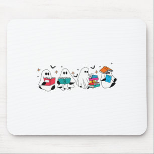 Funny Ghost Reading Books Teacher Halloween Spooky Mouse Pad