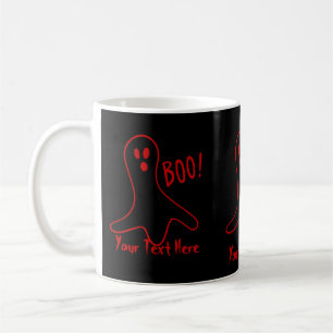 funny ghost shouting boo halloween graphics design coffee mug