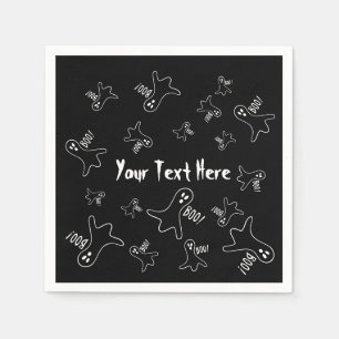 funny ghost shouting boo halloween graphics design napkin