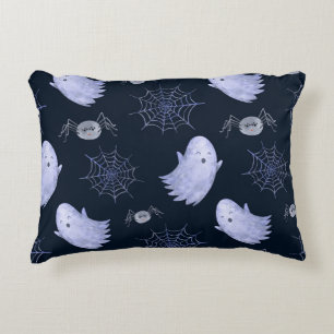 Funny Ghost Spider Halloween Pattern. Accent Pillow
