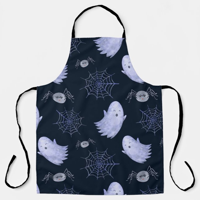 Funny Ghost Spider Halloween Pattern. Apron (Front)