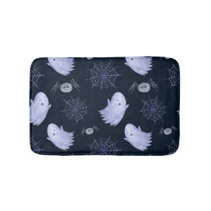 Funny Ghost Spider Halloween Pattern. Bath Mat