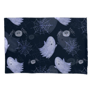 Funny Ghost Spider Halloween Pattern. Pillowcase