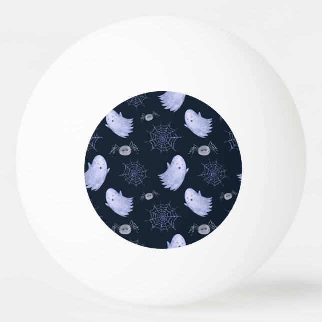 Funny Ghost Spider Halloween Pattern. Ping Pong Ball (Front)