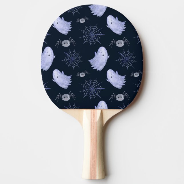 Funny Ghost Spider Halloween Pattern. Ping Pong Paddle (Front)