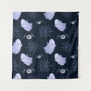 Funny Ghost Spider Halloween Pattern. Tapestry
