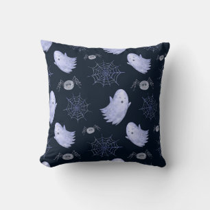 Funny Ghost Spider Halloween Pattern. Throw Pillow