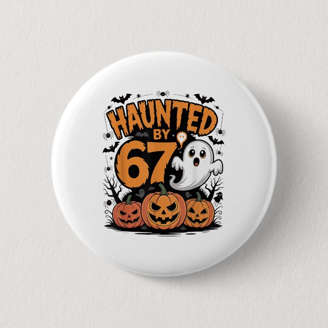 Funny Ghost T Pumpkin Halloween - Haunted  2 Inch Round Button (Front)
