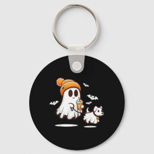 Funny Ghost Walking Dog Ghost Dog Halloween Women Keychain