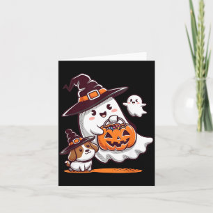 Funny Ghost Walking Dog Spooky Season Halloween Card