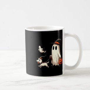 Funny Ghost Walking Dog Spooky Season Halloween Co Coffee Mug