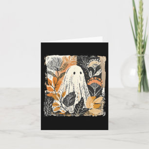 Funny Ghost Wildflower Spooky Season Happy Hallowe Card