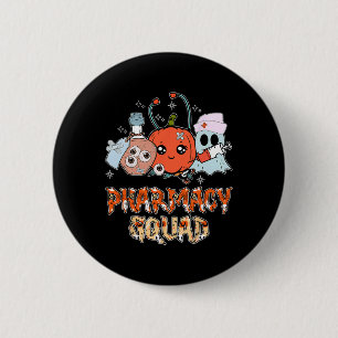 Funny Ghost Witch Pumpkin Pills Pharmacy Squad Hal 2 Inch Round Button