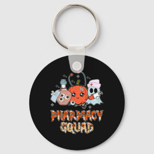 Funny Ghost Witch Pumpkin Pills Pharmacy Squad Hal Keychain