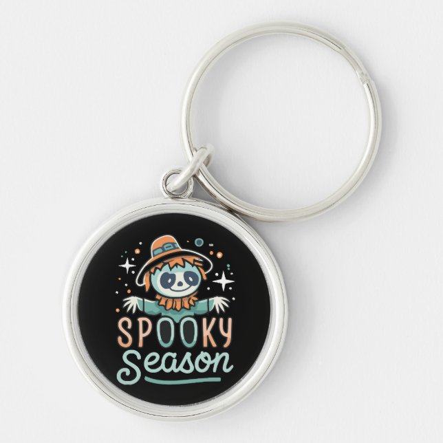 funny ghost with hats, spooky season keychain (Front)