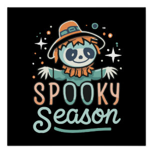funny ghost with hats, spooky season poster